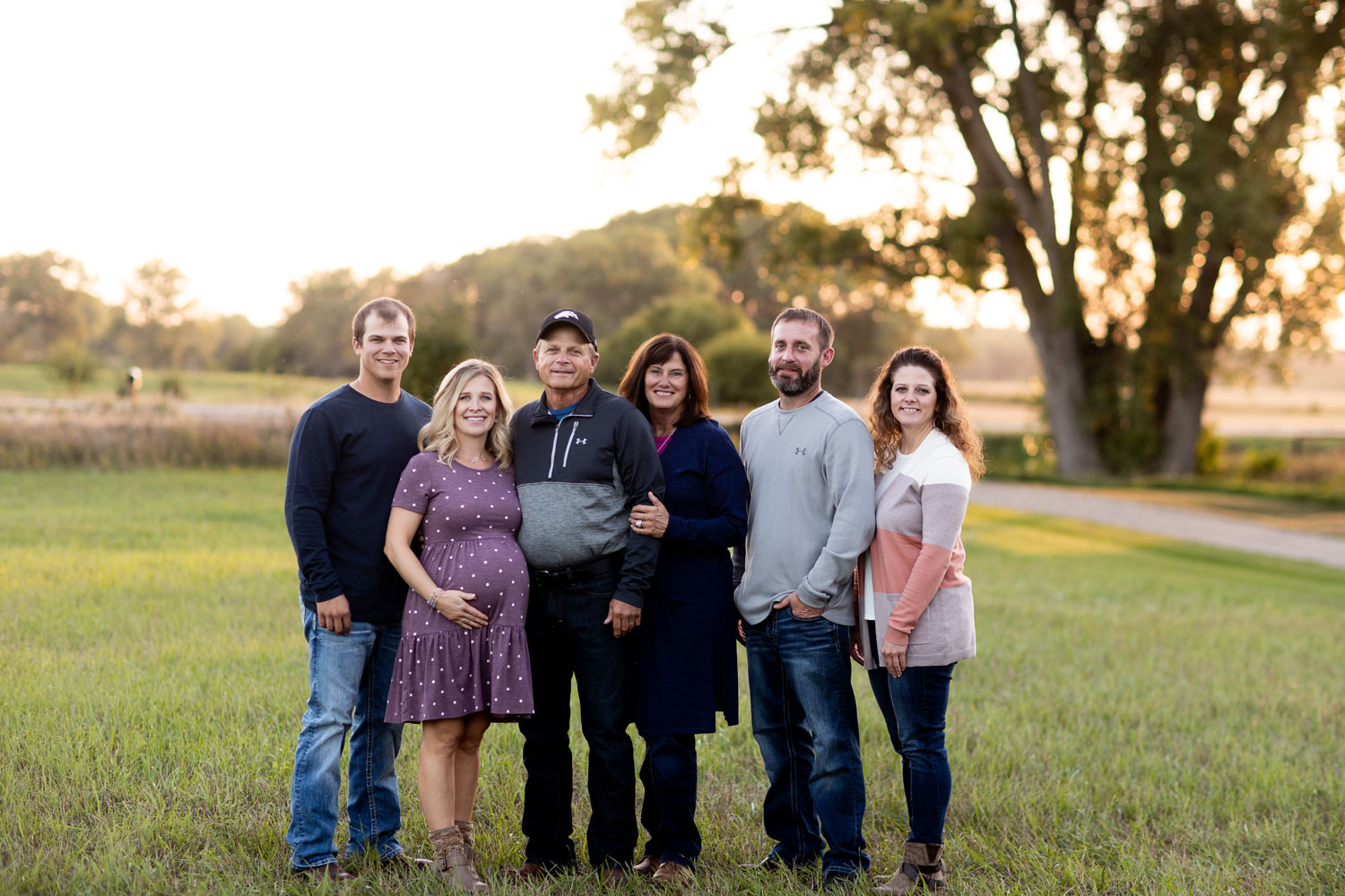 Family photo in field